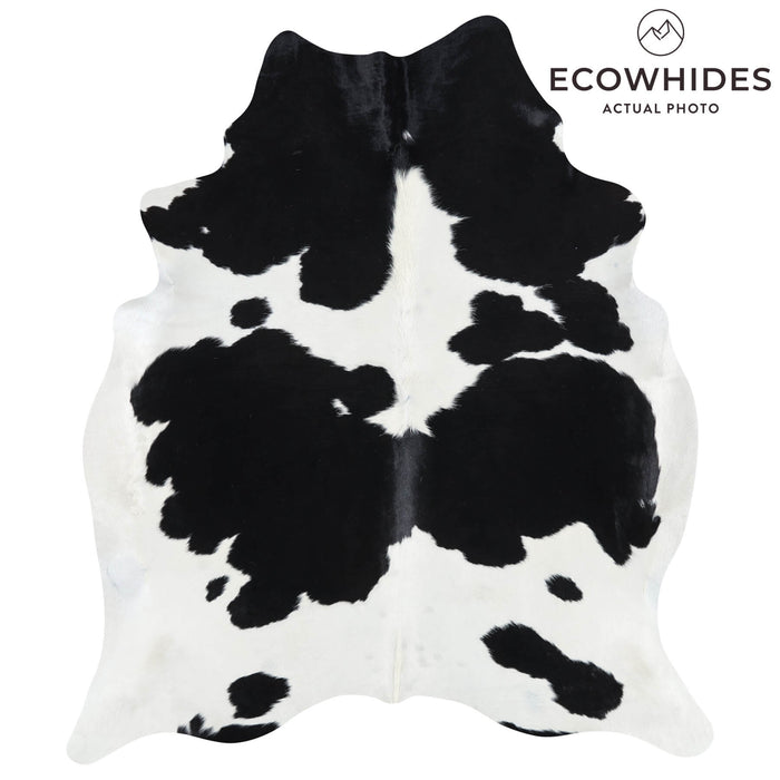 Brazilian Black and White Cowhide Rug Size 6'10" L x 5'10" W 2636