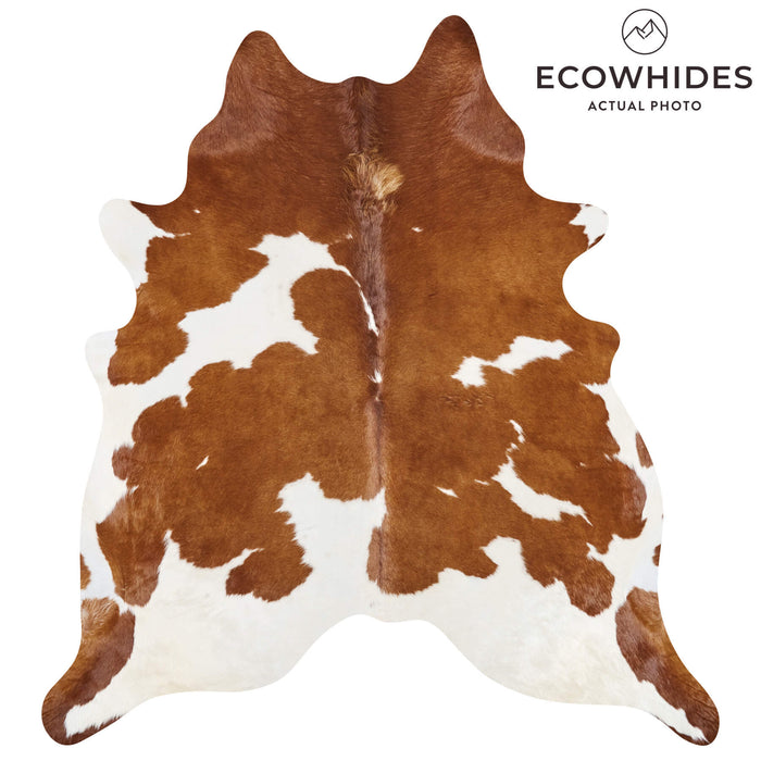 Brazilian Brown and White Cowhide Rug Size 7'3" L x 6'7" W 2641