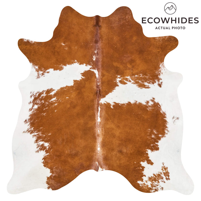 Brazilian Brown and White Cowhide Rug Size 6'8" L x 6'4" W 2649