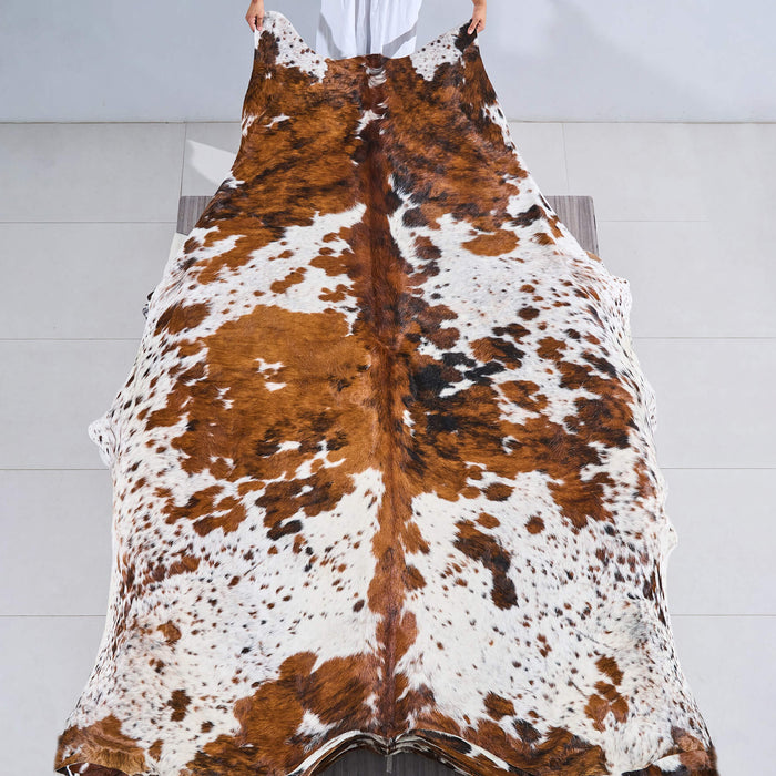 Tricolor Cowhide Rug Size 9'3" L x 7'10" W 2828