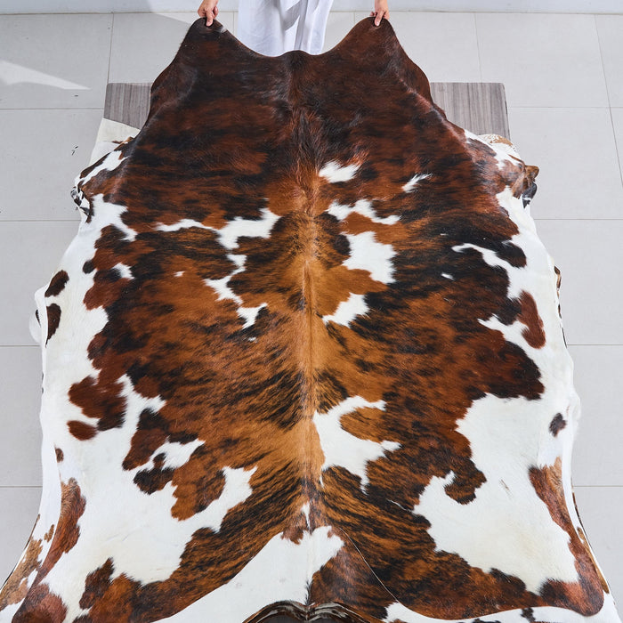 Tricolor Cowhide Rug Size 7'3" L x 6'4" W 2832