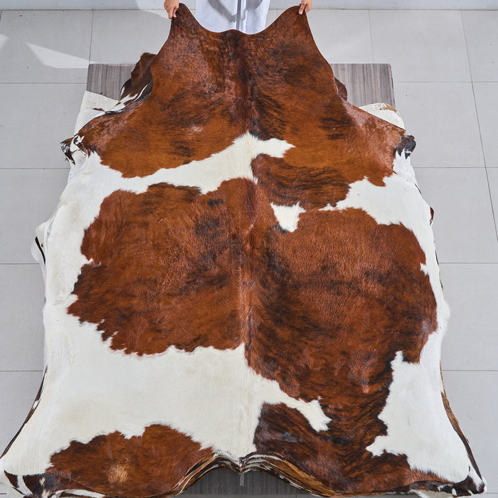 Tricolor Cowhide Rug Size 7'10" L x 6'7" W 2847