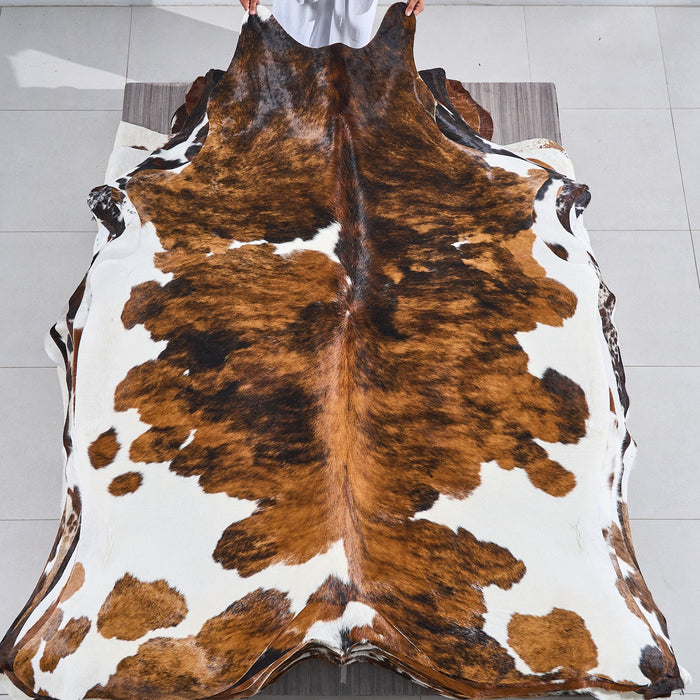 Tricolor Cowhide Rug Size 7'11" L x 6'5" W 2857