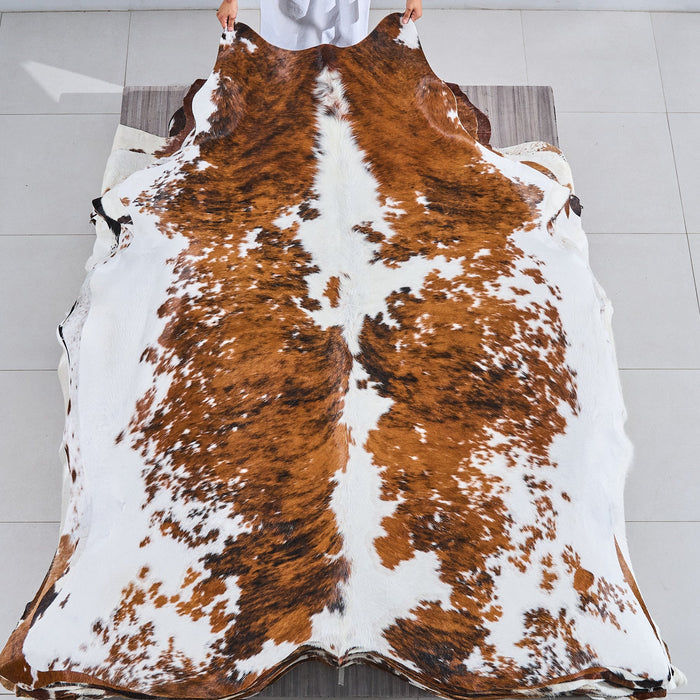 Tricolor Cowhide Rug Size 7'8" L x 6'6" W 2878