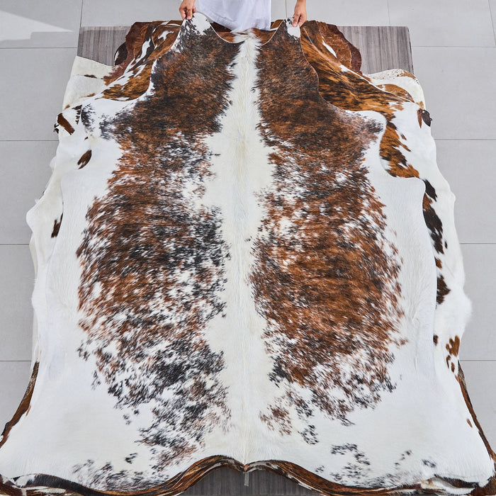Tricolor Cowhide Rug Size 6'8" L x 6'6" W 2886