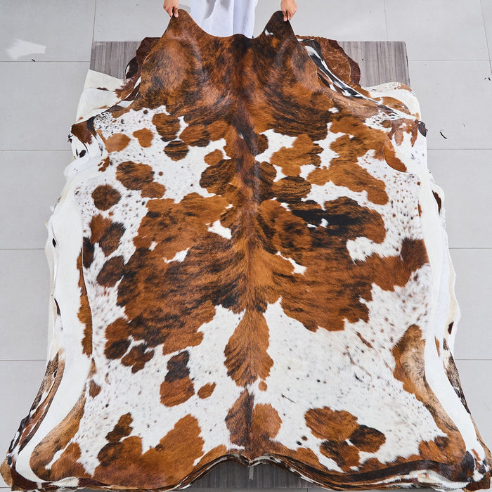 Tricolor Cowhide Rug Size 7'2" L x 5'11" W 2895