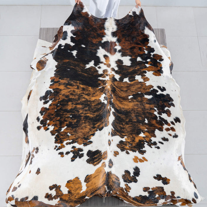 Tricolor Cowhide Rug Size 7'11" L x 6'10" W 2920