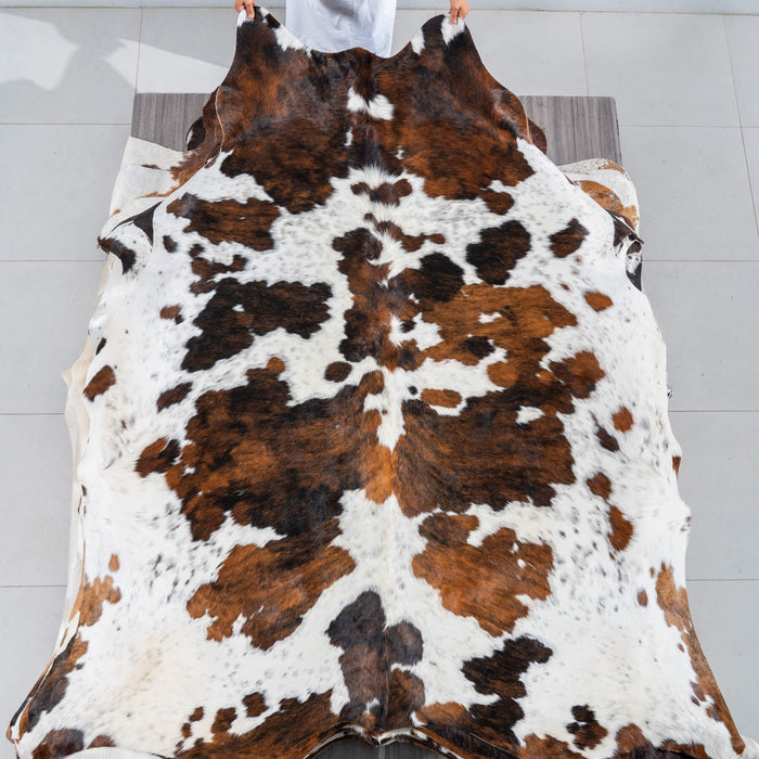 Tricolor Cowhide Rug Size 8'2" L x 6'10" W 2942