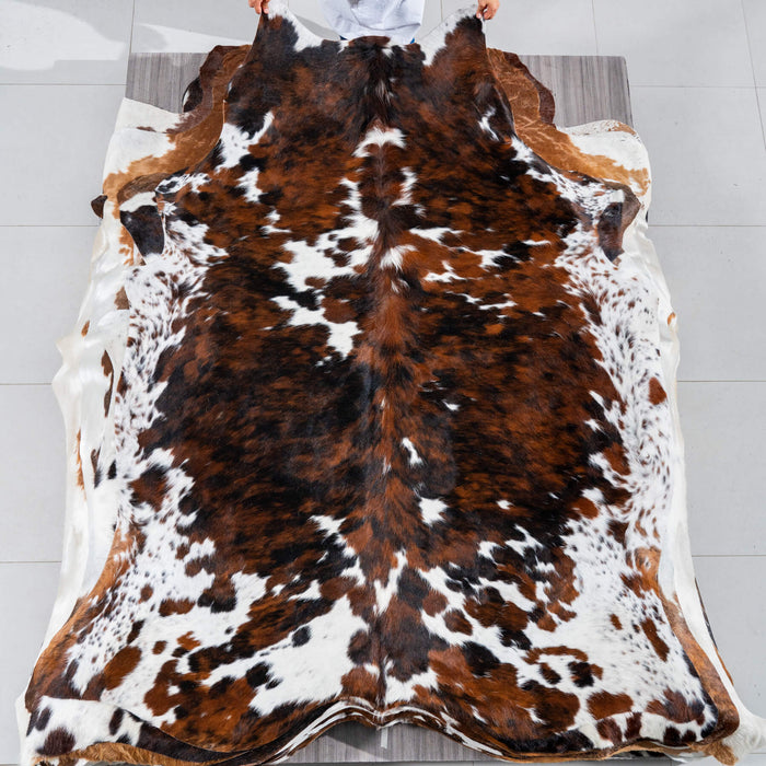 Tricolor Cowhide Rug Size 7'6" L x 6'3" W 2997