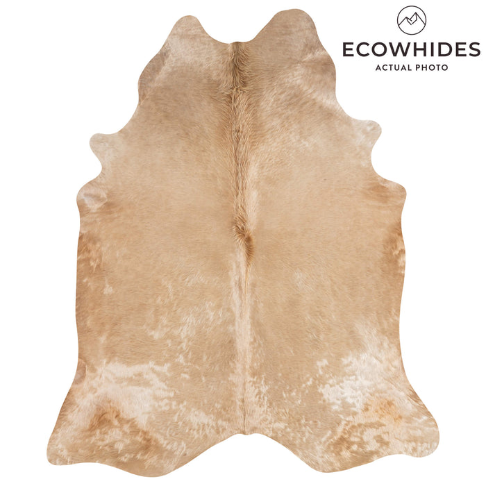 Brazilian Beige Cowhide Rug Size 7'11" L x 6'8" W 3134