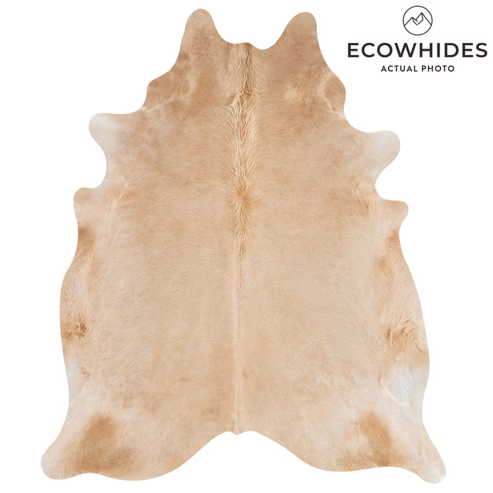 Brazilian Beige Cowhide Rug Size 7'10" L x 6'10" W 3135