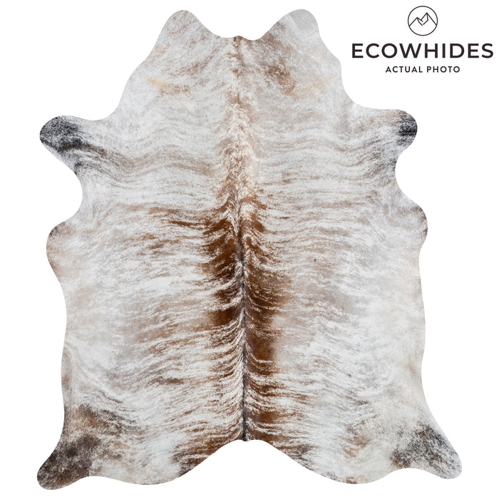 Brazilian Light Grey Brindle Cowhide Rug Size 7'3" L x 6'2" W 3237