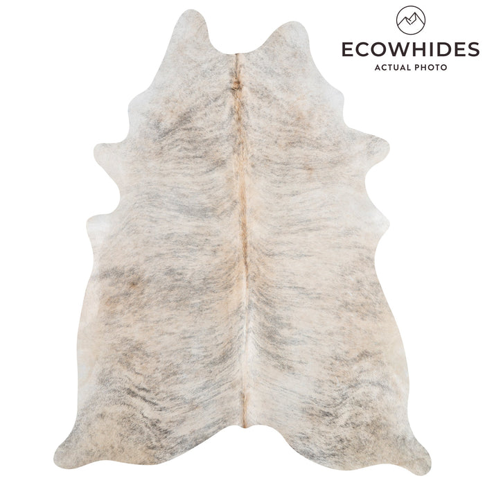 Brazilian Light Grey Brindle Cowhide Rug Size 7'11" L x 6'2" W 3243