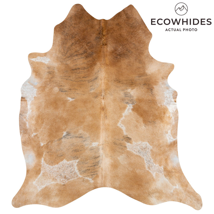 Brazilian Palomino and White Cowhide Rug Size 7'9" L x 6'5" W 3264