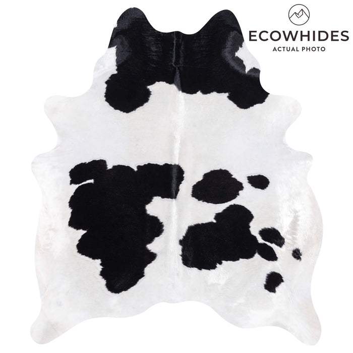 Brazilian Black and White Cowhide Rug Size 6'9" L x 5'10" W 3400