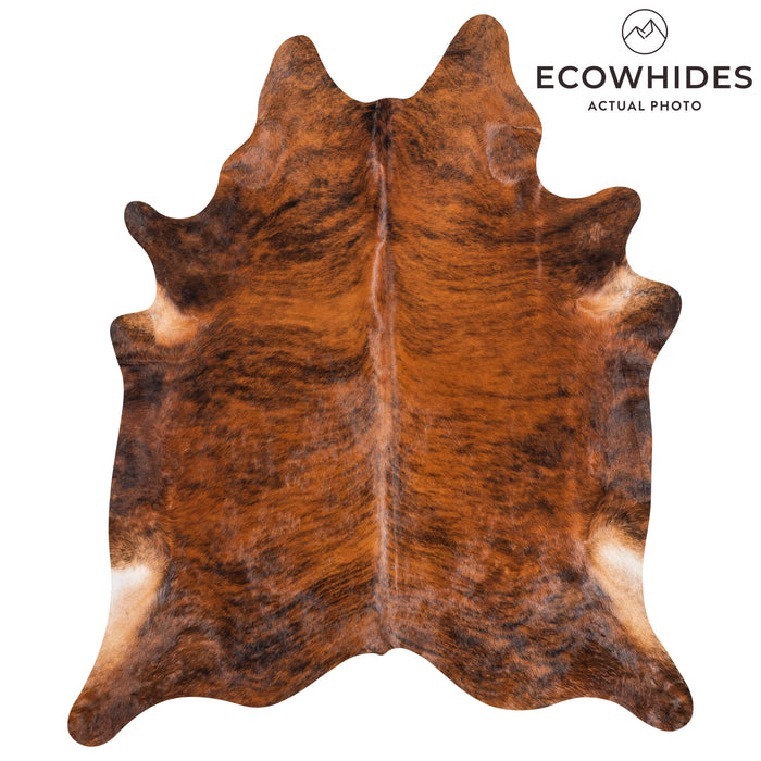Brazilian Brindle Cowhide Rug Size 7'9" L x 6'7" W 3478
