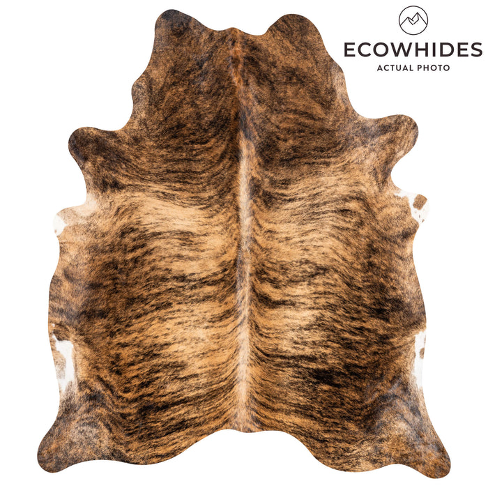 Brazilian Brindle Cowhide Rug Size 7'4" L x 6'6" W 3484