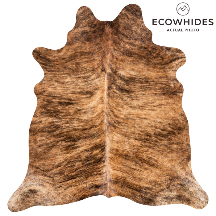 Brazilian Brindle Cowhide Rug Size 7'3" L x 6'1" W 3517