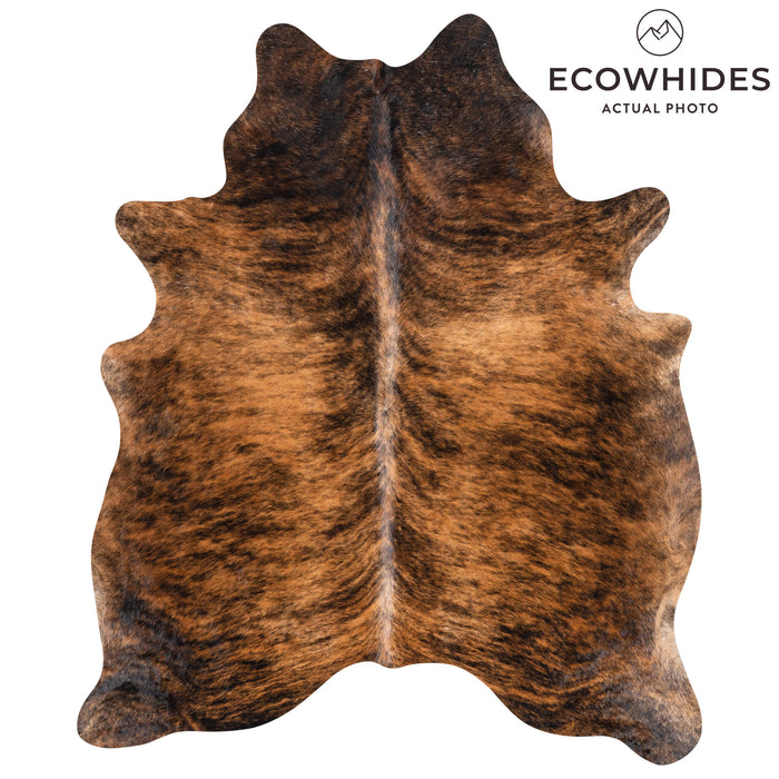 Brazilian Brindle Cowhide Rug Size 6'7" L x 5'5" W 3519