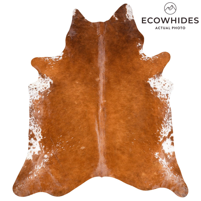 Brazilian Brown and White Cowhide Rug Size 7'11" L x 7'0" W 3620