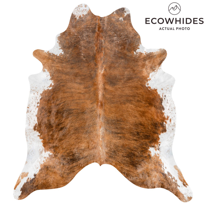 Brazilian Brindle White Belly Cowhide Rug Size 8'4" L x 7'5" W 3635