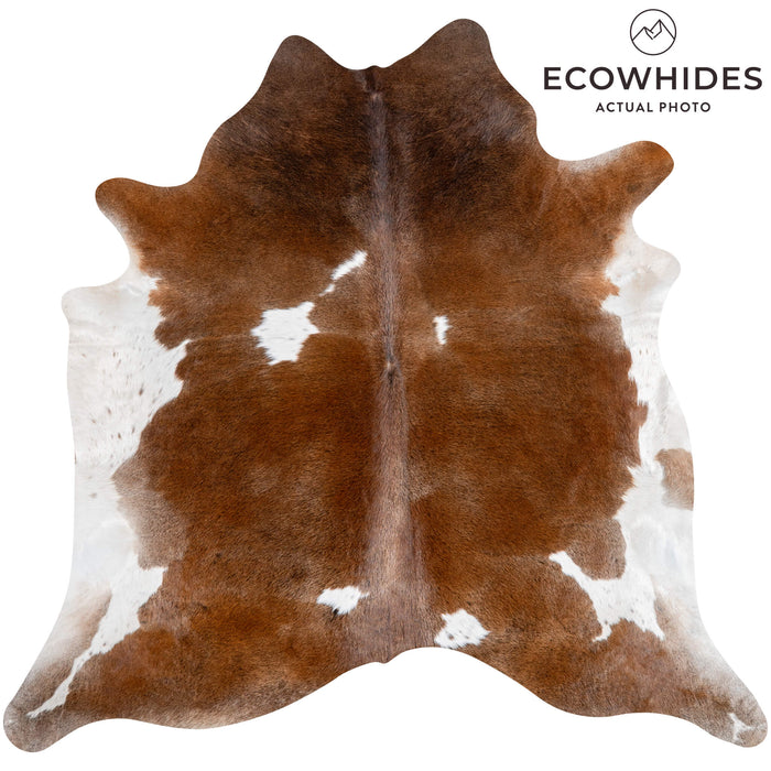 Brazilian Chocolate and White Cowhide Rug Size 7'3" L x 7'3" W 3669