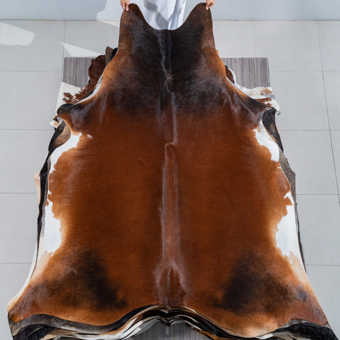 Brazilian Mahogany Cowhide Rug Size 8'2" L x 7'5" W 3700