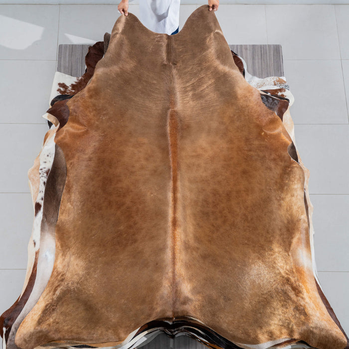 Brazilian Brown Cowhide Rug Size 7'10" L x 6'8" W 3710