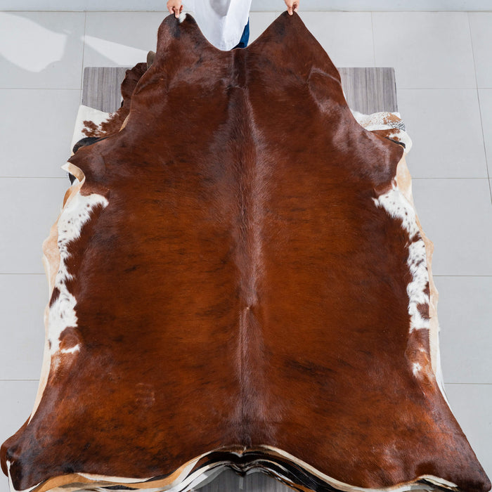 Brazilian Brindle Cowhide Rug Size 7'11" L x 7'3" W 3712