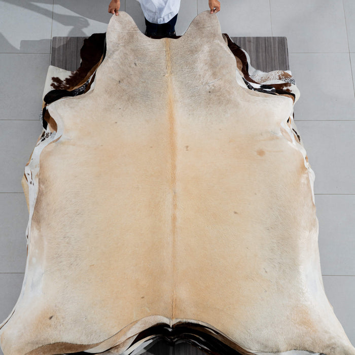 Brazilian Grey Palomino Cowhide Rug Size 7'10" L x 7'2" W 3740