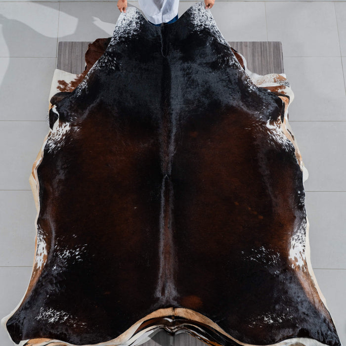 Brazilian Mahogany Cowhide Rug Size 8'3" L x 7'2" W 3757