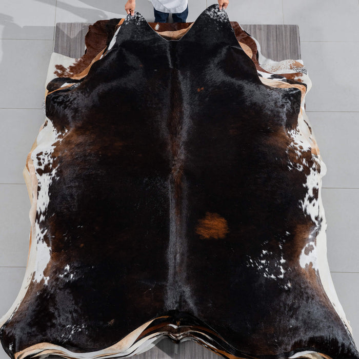 Brazilian Mahogany Cowhide Rug Size 7'11" L x 6'11" W 3763
