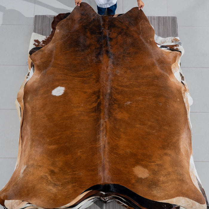 Brazilian Brindle Cowhide Rug Size 7'9" L x 6'11" W 3770