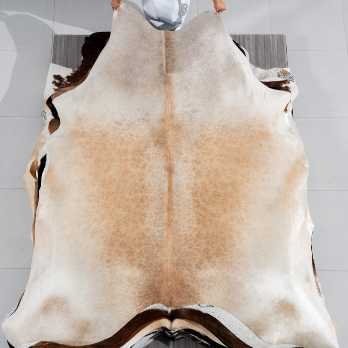 Brazilian Champagne Cowhide Rug Size 8'5" L x 7'3" W 3790