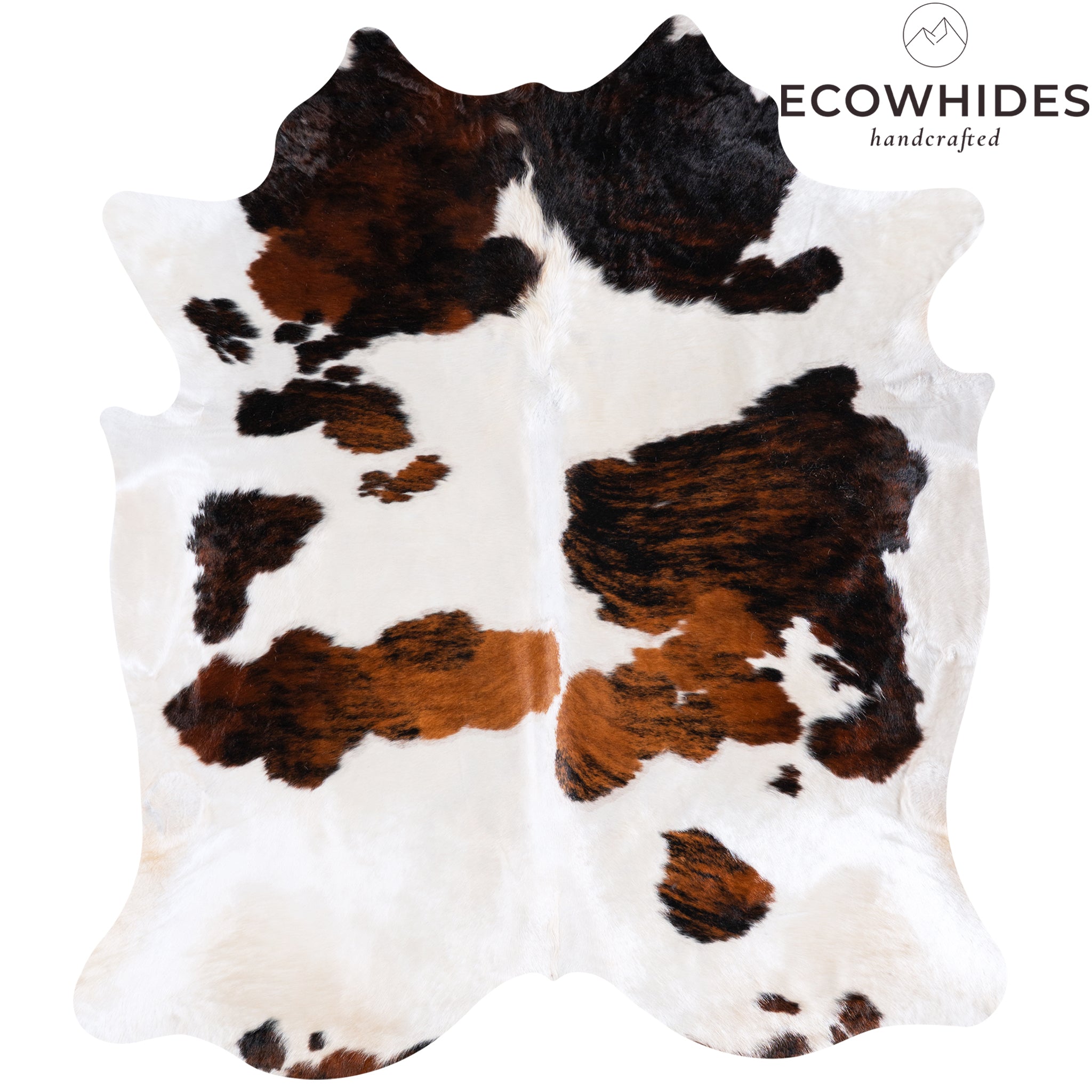 Vintage White Tricolor Cowhide Rug Size 7'6