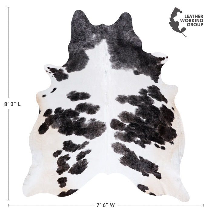 Brazilian Black and White Cowhide Rug Size 8'3" L x 7'2" W 4510