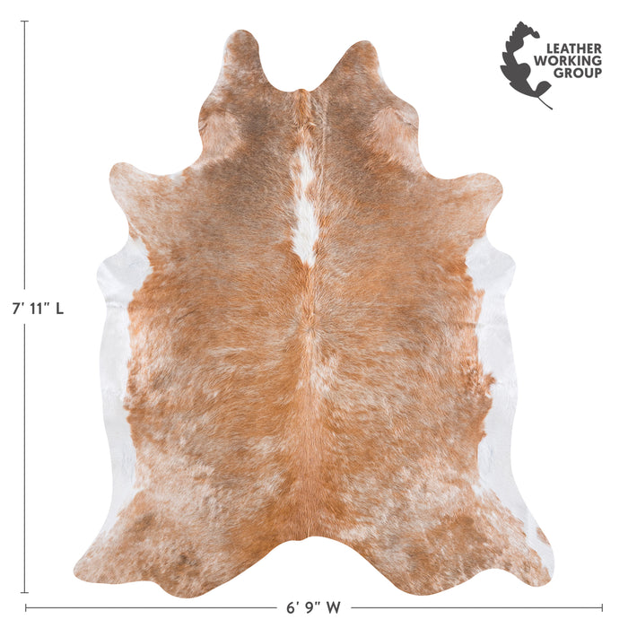 Brazilian Palomino and White Cowhide Rug Size 7'11" L x 6'9" W 4513