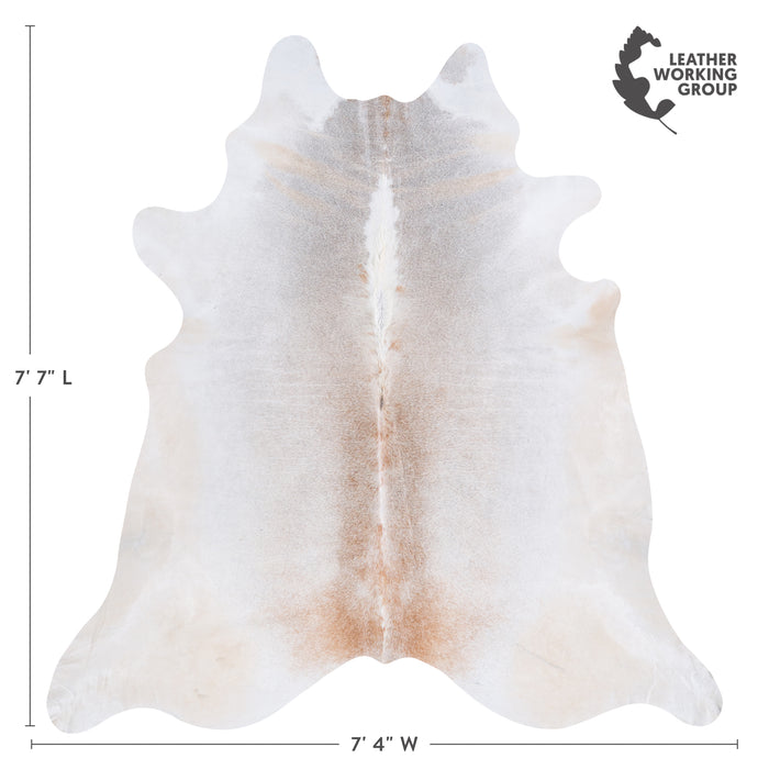 Brazilian Grey Palomino Cowhide Rug Size 7'7" L x 7'4" W 4522
