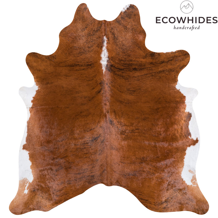 Brazilian Brindle White Belly Cowhide Rug Size 7'5" L x 6'10" W 4543