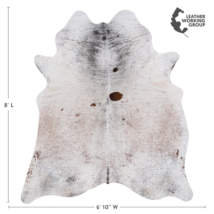 Brazilian Chocolate and White Cowhide Rug Size 8'0" L x 6'10" W 4545