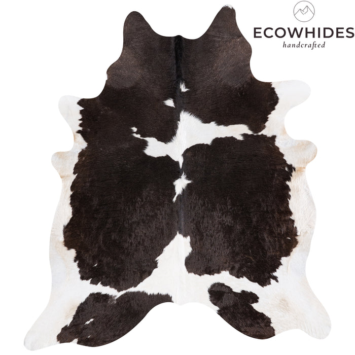 Brazilian Black and White Cowhide Rug Size 7'11" L x 6'11" W 4558