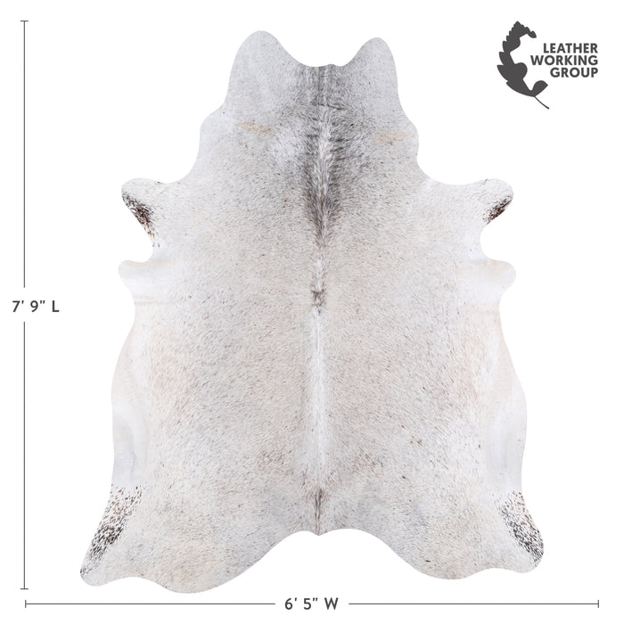 Brazilian Brown Salt and Pepper Cowhide Rug Size 7'9" L x 6'5" W 4561