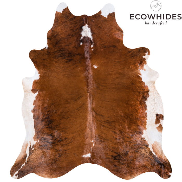 Brazilian Brindle White Belly Cowhide Rug Size 7'11" L x 7'3" W 4569