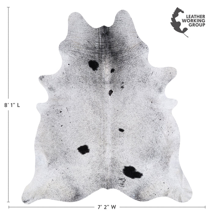 Brazilian Black Salt and Pepper Cowhide Rug Size 8'1" L x 7'2" W 4573