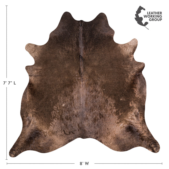 Brazilian Chocolate Cowhide Rug Size 7'7" L x 8'0" W 4574