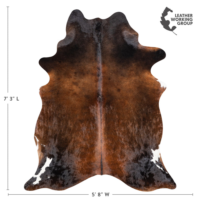 Brazilian Mahogany Cowhide Rug Size 7'3" L x 5'8" W 4604