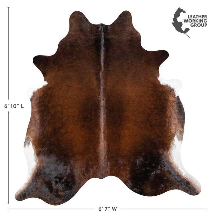 Brazilian Mahogany Cowhide Rug Size 6'10" L x 6'7" W 4613