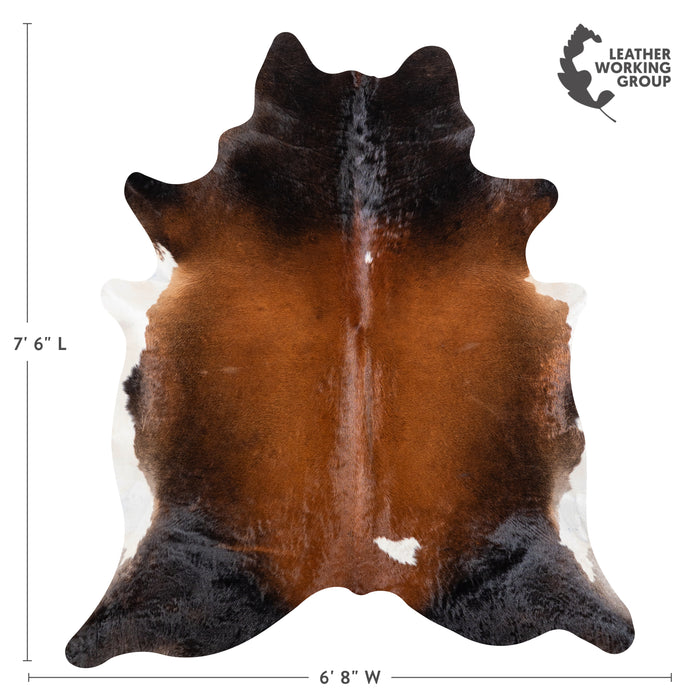 Brazilian Mahogany Cowhide Rug Size 7'6" L x 6'8" W 4615