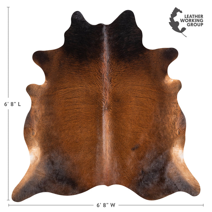 Brazilian Mahogany Cowhide Rug Size 6'8" L x 6'8" W 4618