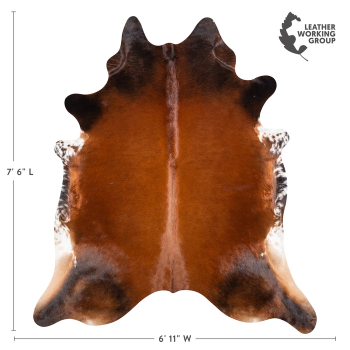 Brazilian Mahogany Cowhide Rug Size 7'6" L x 6'11" W 4619